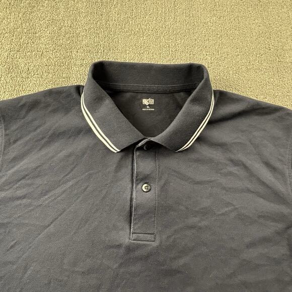 Uniqlo Polo Shirt Adult Extra Large Navy Blue Short Sleeve Casual Preppy Men's - Picture 8 of 14